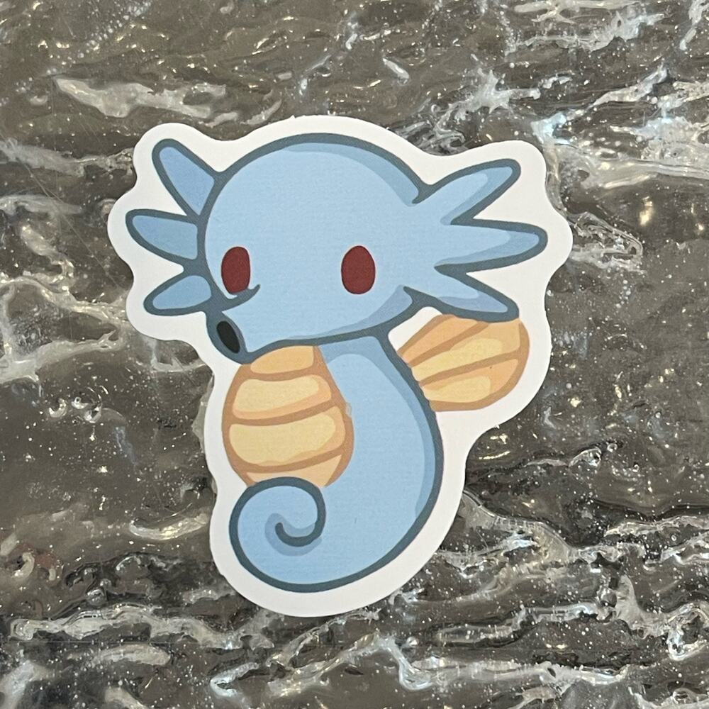 5/$10 Waterproof Vinyl Sticker Pokémon Horsea Chibi